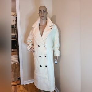 Karl Lagerfeld Elegant Ivory Double-Breasted Women's Coat